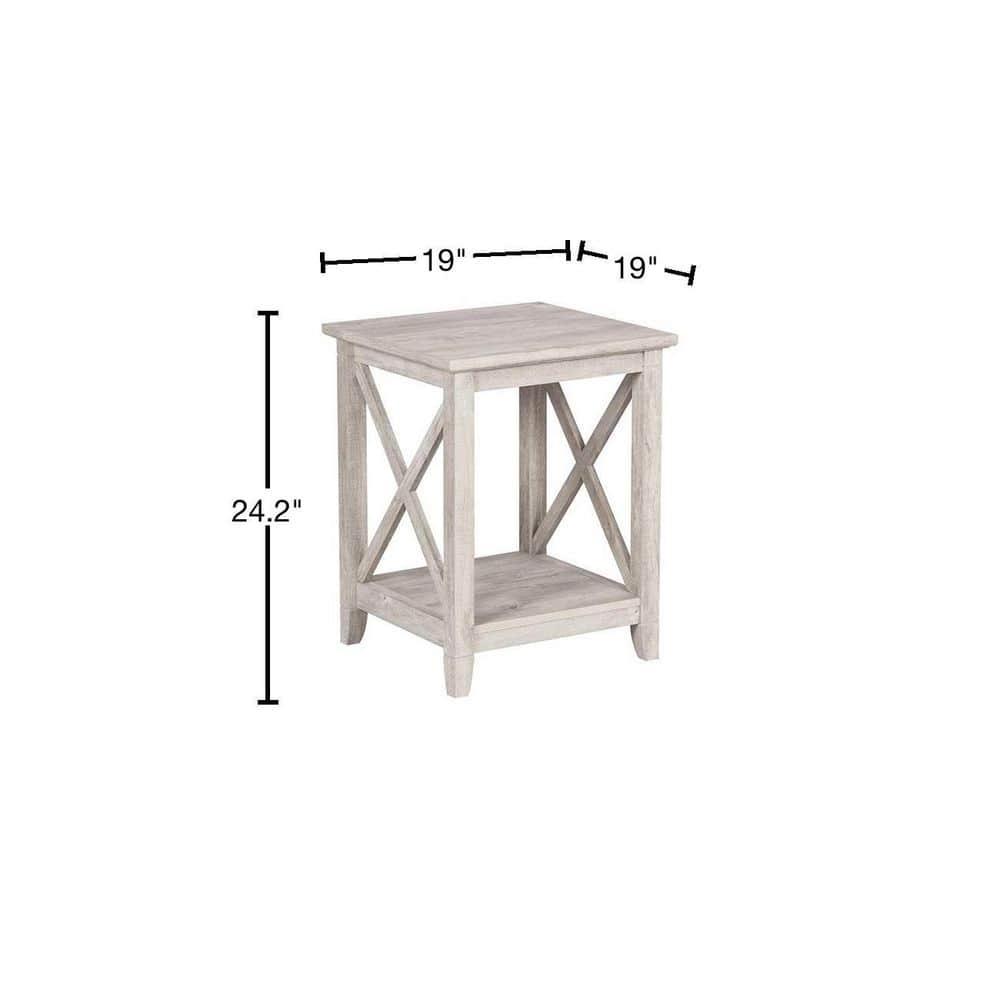 Saint Birch Honduras Washed Gray End Table