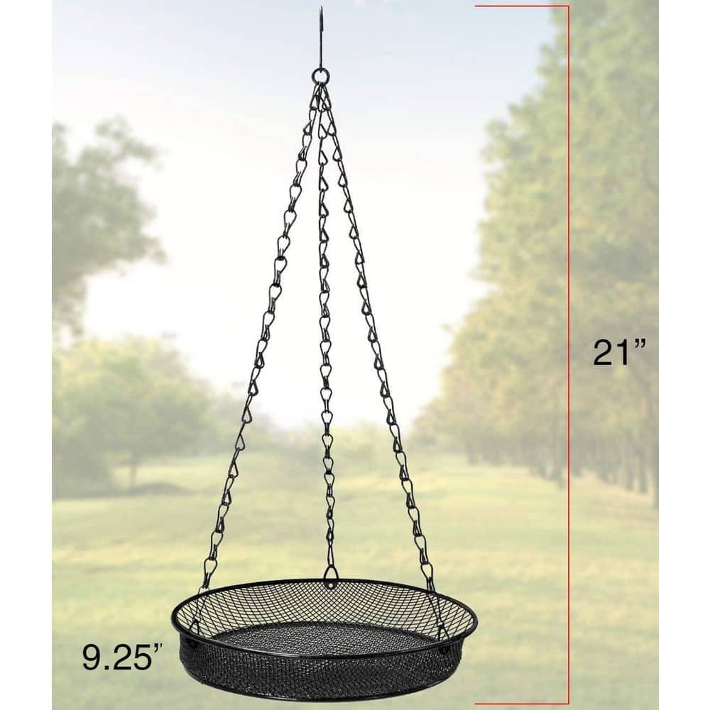 Sorbus Sorbus Metal Bird Feeder Hanging Tray in Black