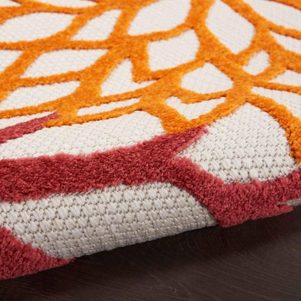 Nourison Aloha Floral Bloom Flatweave High-Low Indoor Outdoor Area Rug Red Multi Colored 3'6" x 5'6"
