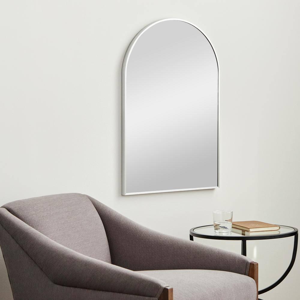 Elegant Rectangular Wood Framed Mirror in Brushed Silver and Gold