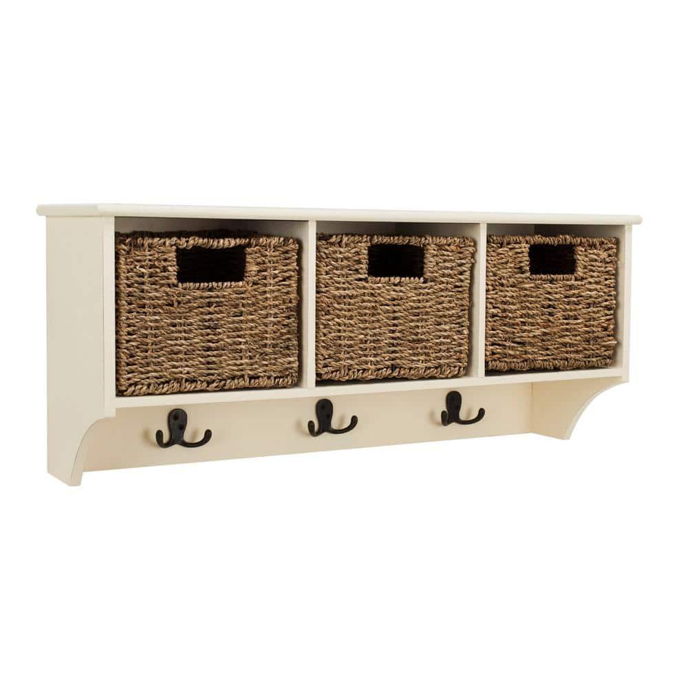 Finley Hanging 3 Basket Wall Rack - White - Safavieh