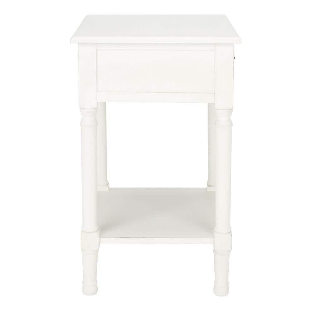 Whitney 1 Drawer Accent Table - Distressed White - Safavieh.