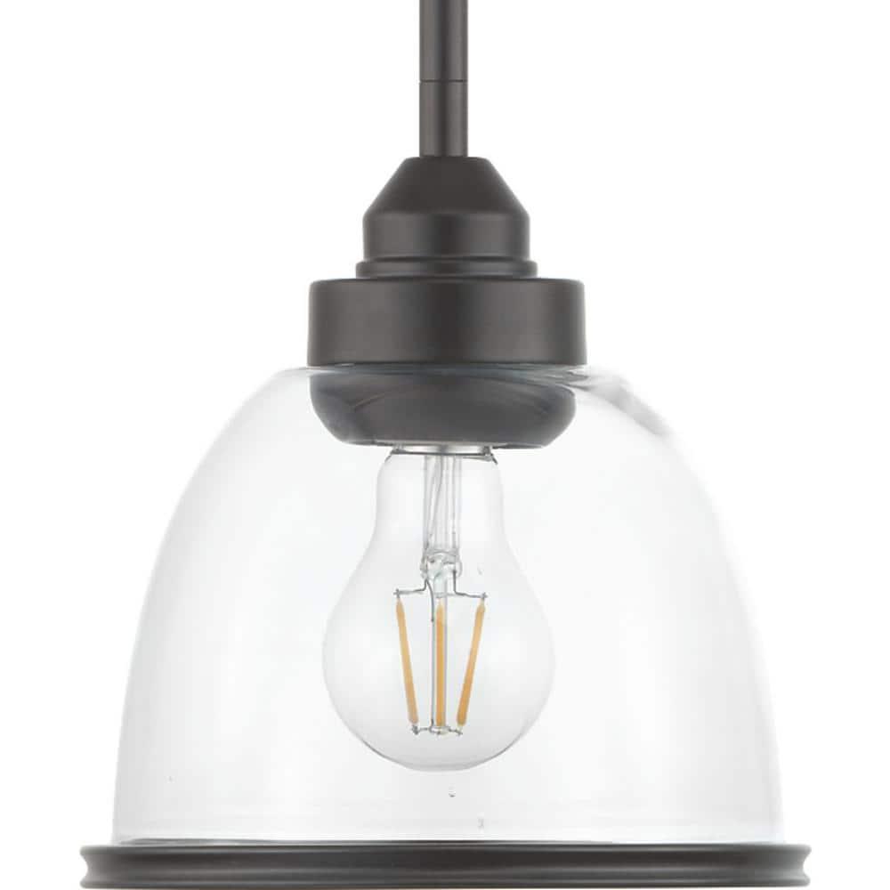 P500137-020-Progress Lighting-Saluda - Pendants Light - 1 Light - Bell Shade in Coastal style - 7.25 Inches wide by 8 Inches high-Antique Bronze