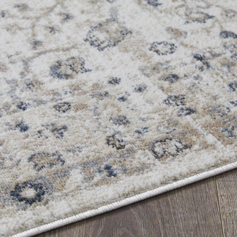 Kehleigh Oviel Cream 9 ft. 10 in. x 12 ft. 10 in. Oriental Polypropylene Indoor Area Rug