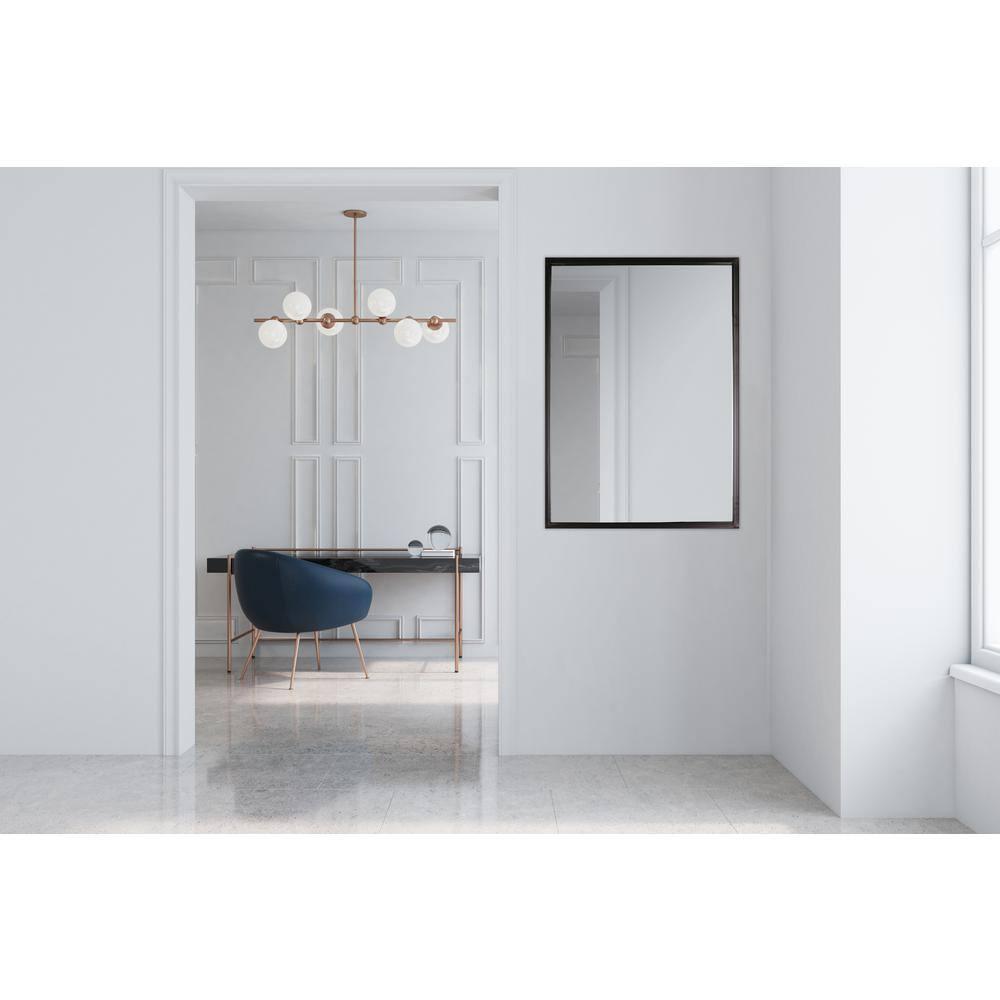Mirrorize Large Wall Mounted Mirror, Full Body Rectangle Metal Frame Black Mirror, Bathroom Vanity Mirror for Wall, 35"X24"