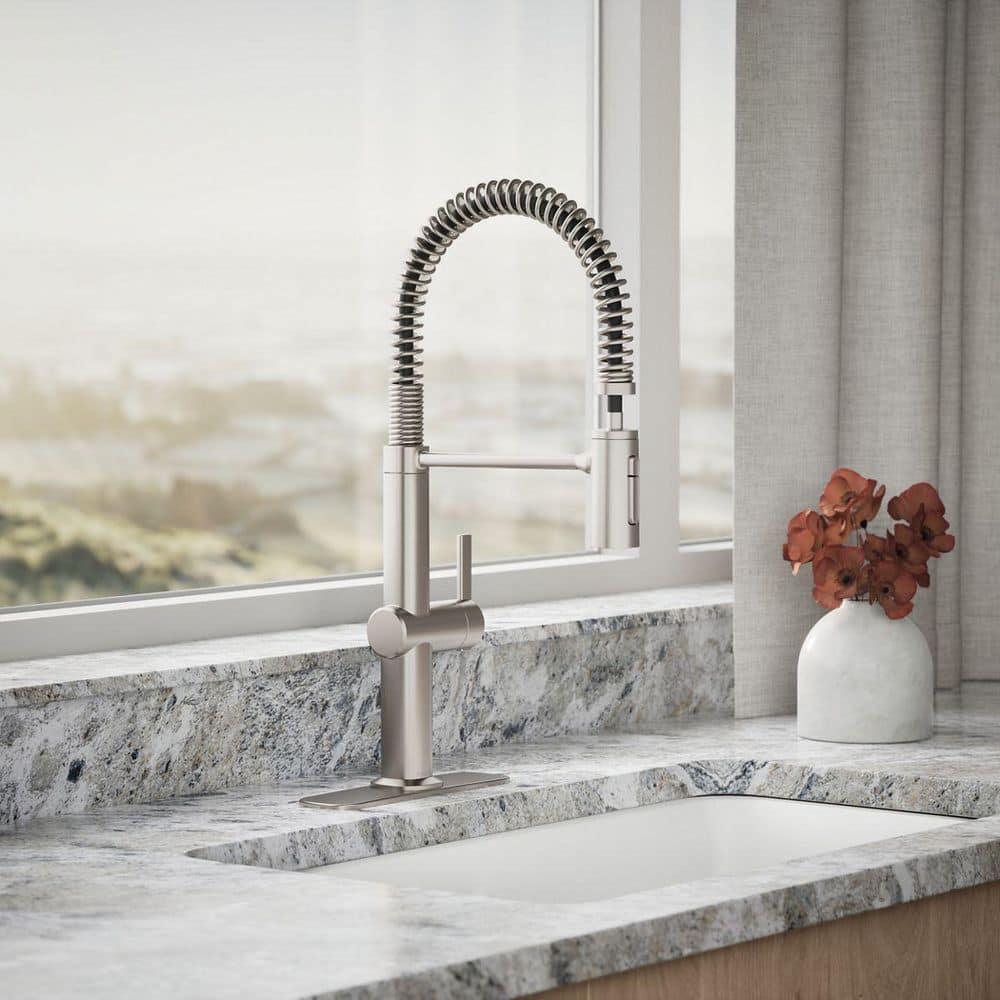 KOHLER Clarus Semi Professional Single Handle Pull Down Sprayer Kitchen Faucet in Vibrant Stainless