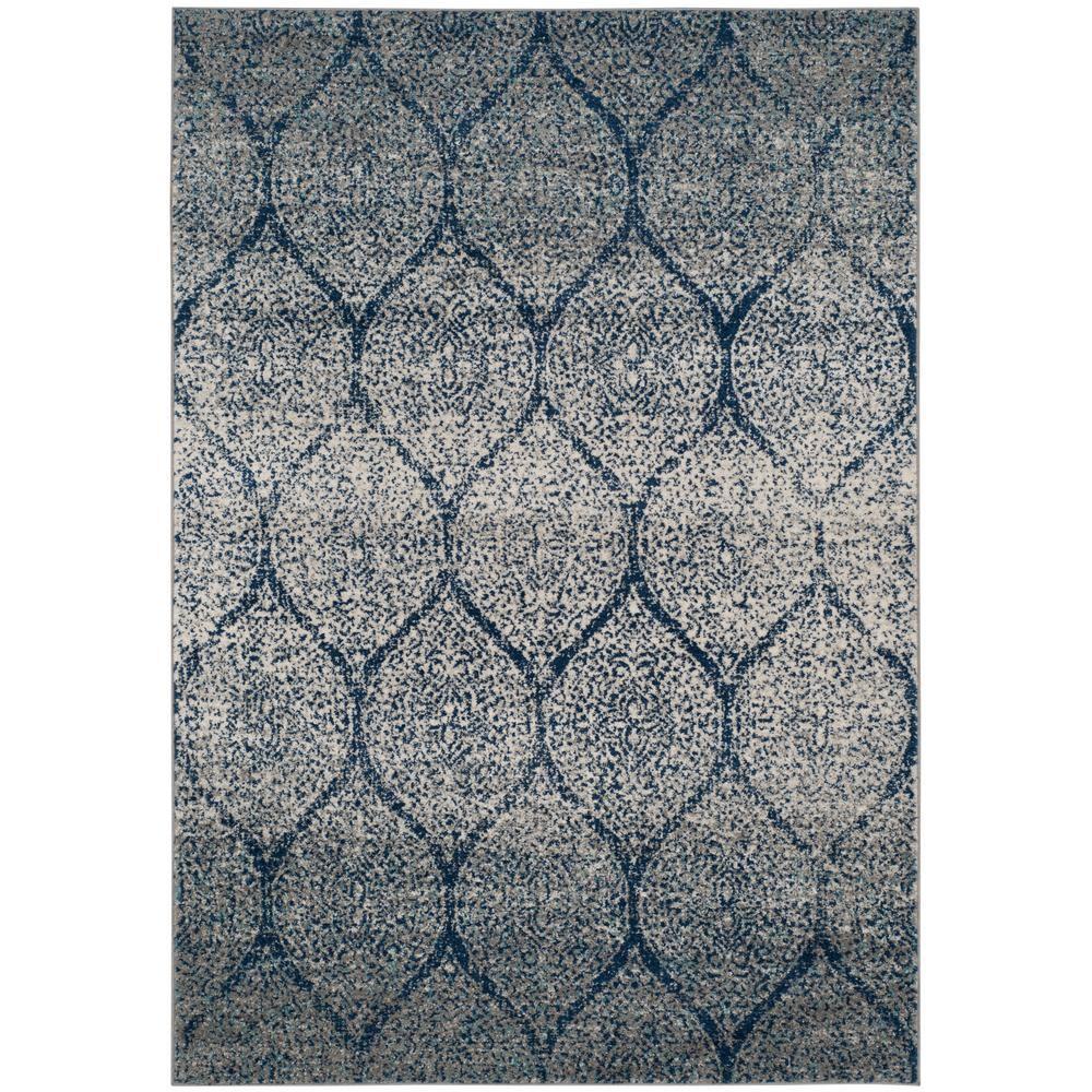 Madison MAD604 Power Loomed Indoor Area Rug - Navy/Silver - 5'3"x7'6" - Safavieh