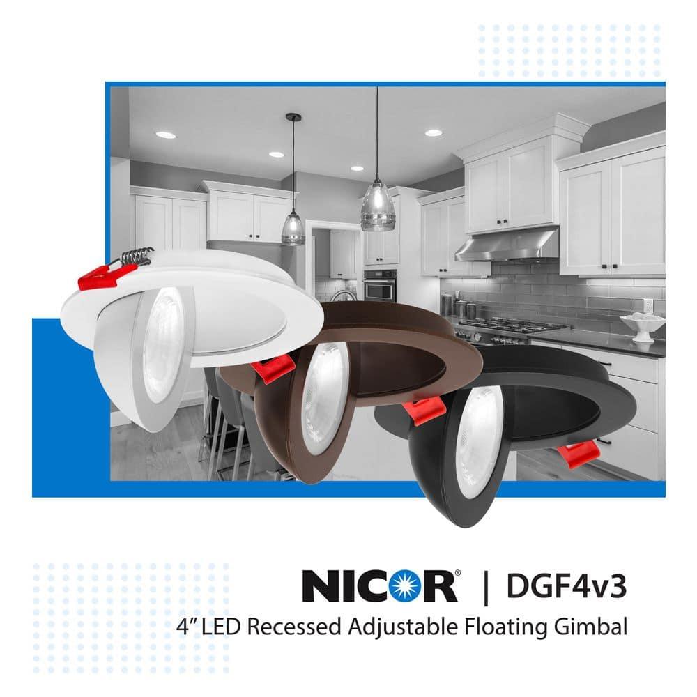 DGF43 4'' Selectable Color Temperature Dimmable Air-Tight IC Rated LED Canless Recessed Lighting Kit