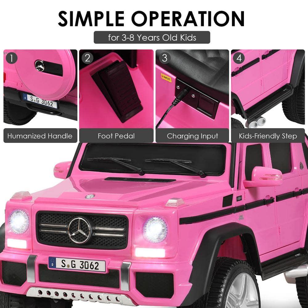 Costway Mercedes Benz 12V Electric Kids Ride On Car RC Remote Control W/Trunk Pink