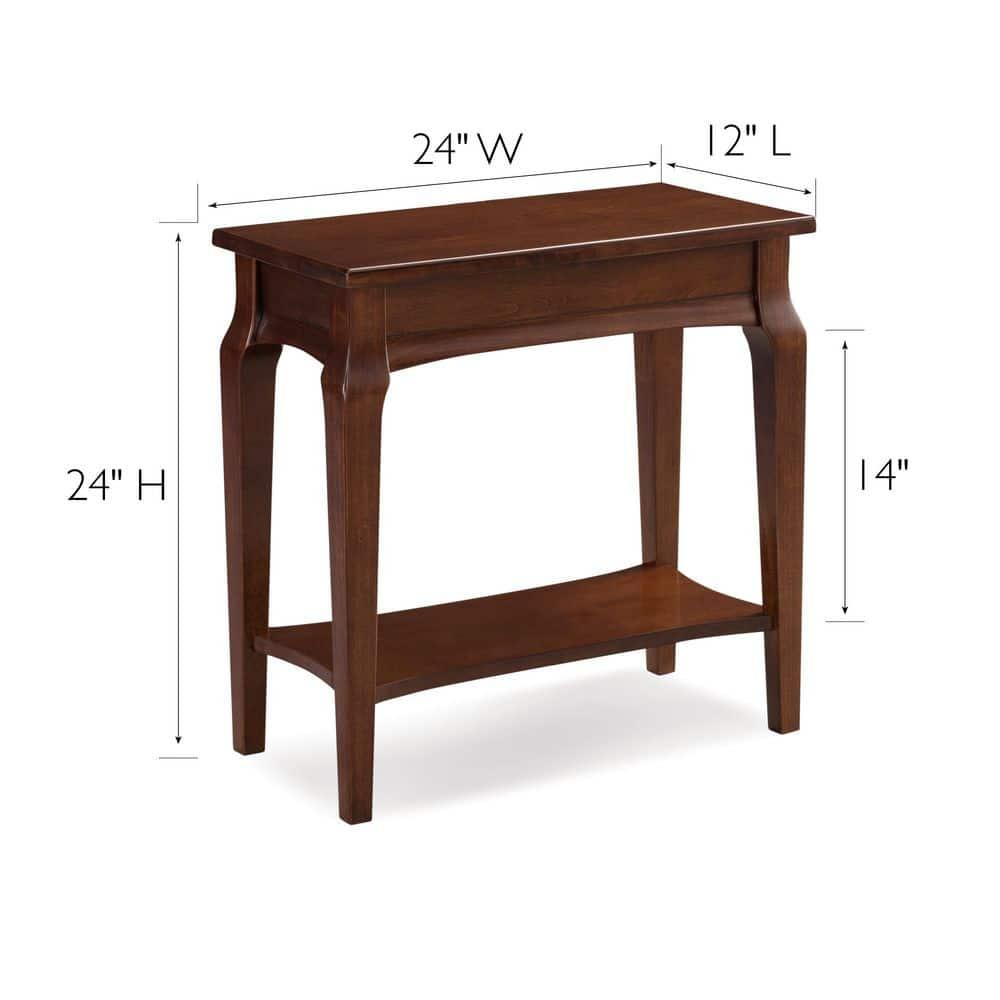 Leick Home Stratus Narrow Chairside Table in Heartwood Cherry