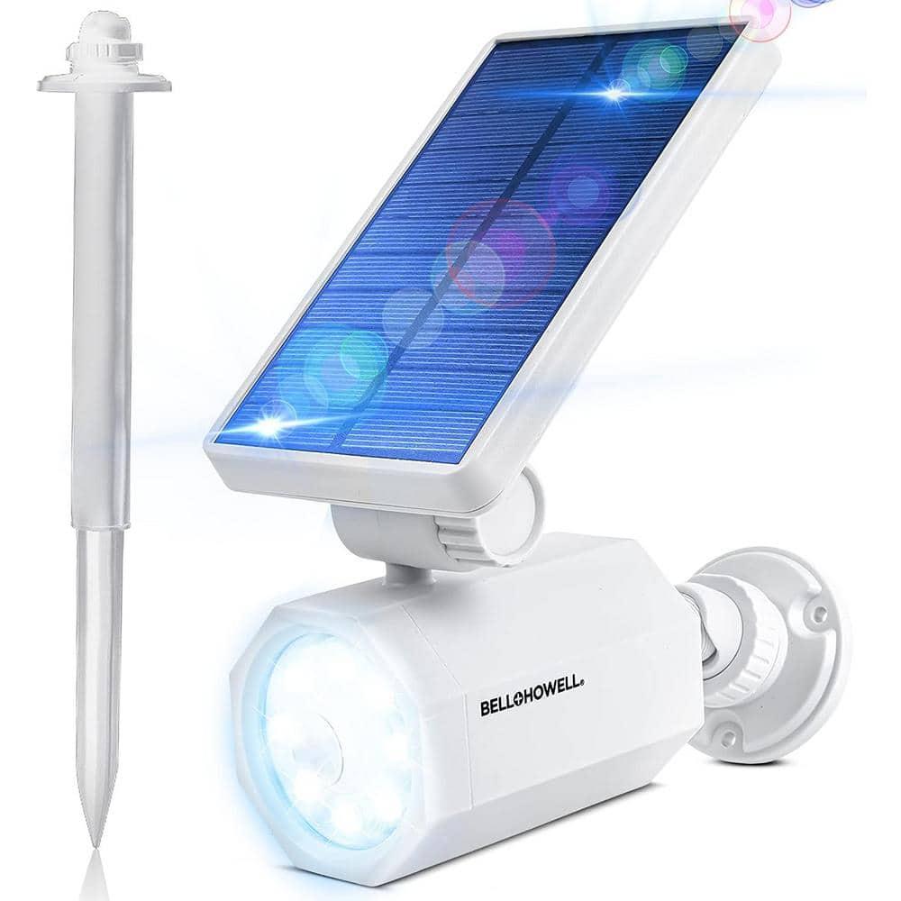 Bell + Howell LED Solar Powered Dusk to Dawn Outdoor Security Spotlight with Motion Sensor and Timer