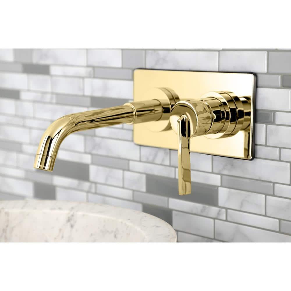 Kingston Brass KS8112CTL Single-Handle Wall Mount Bathroom Faucet, Polished Brass