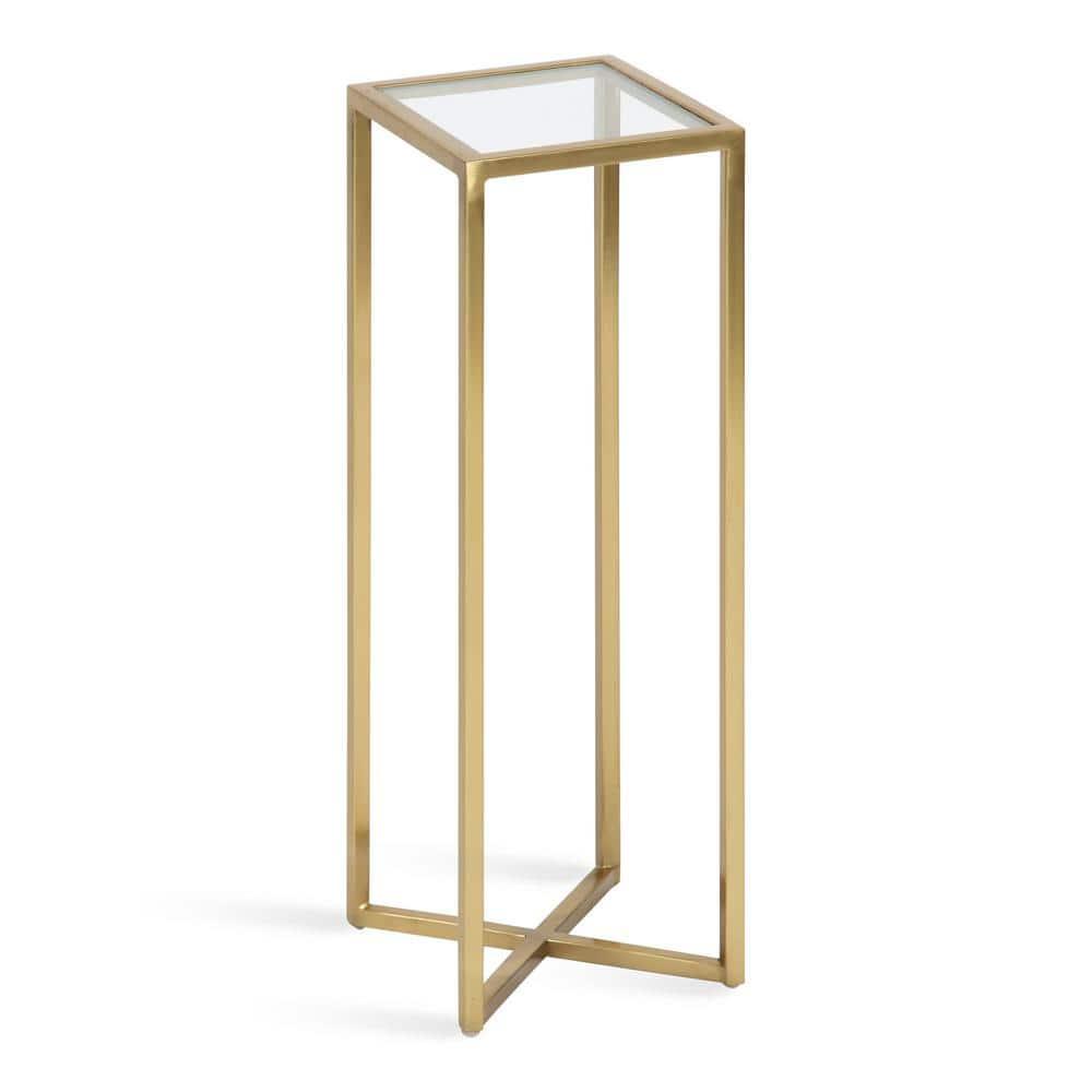 Kate and Laurel Jaspur Square Metal Drink Table, 7x7x21, Gold