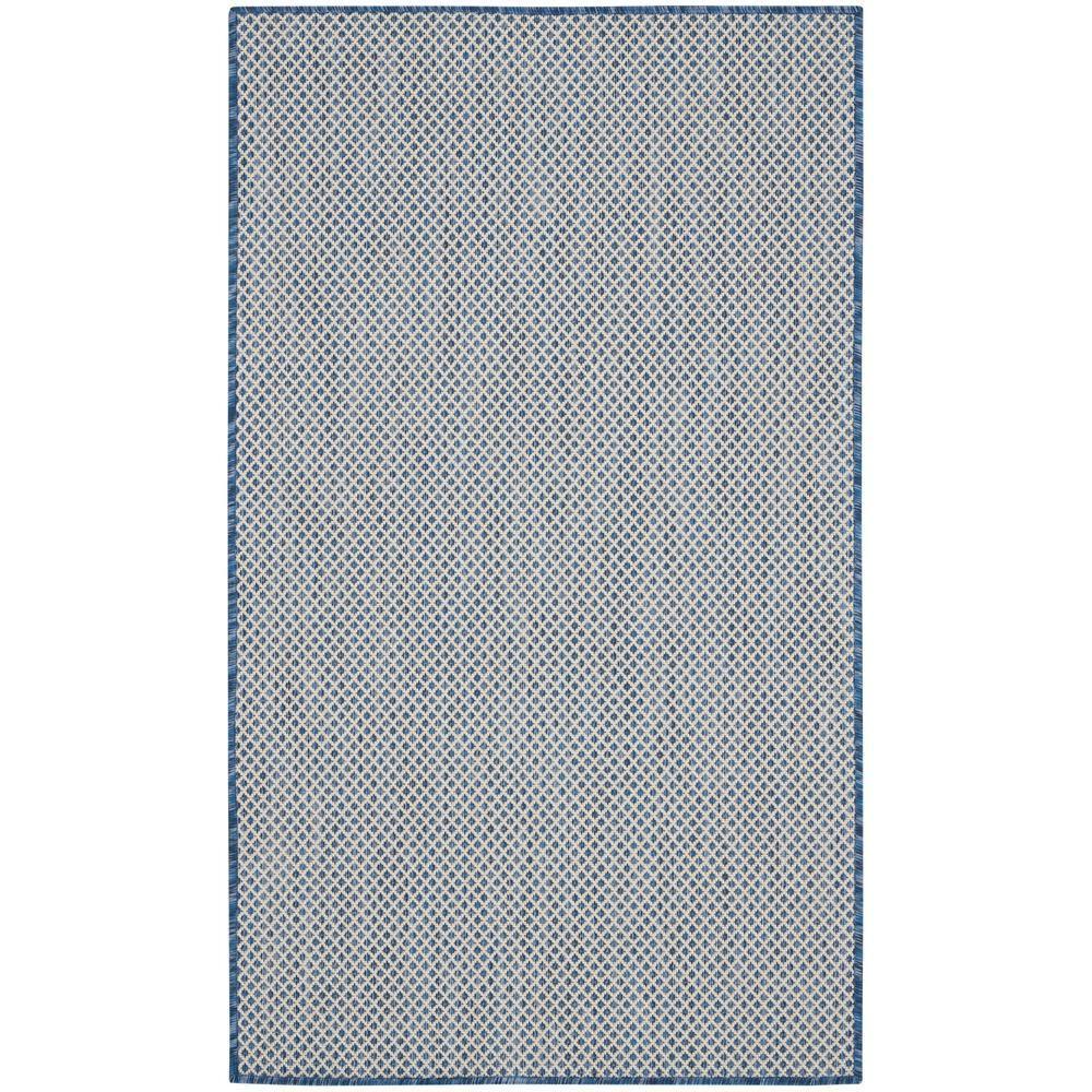Nourison Courtyard COU01 Indoor/outdoor Area Rug - Ivory Blue 3' x 5'