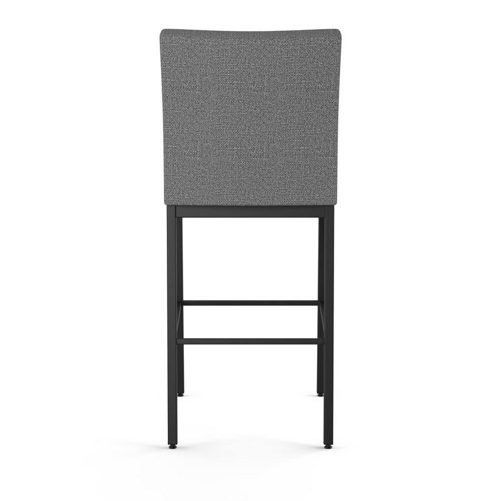 Amisco Perry Plus 26 In. Counter Stool - Grey Woven Fabric / Black Metal