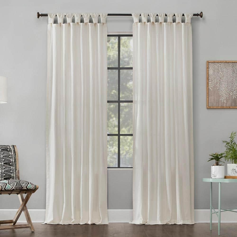 August Grove® Archaeo Sarro Washed Cotton Semi-Sheer Tab Top Curtain Panel