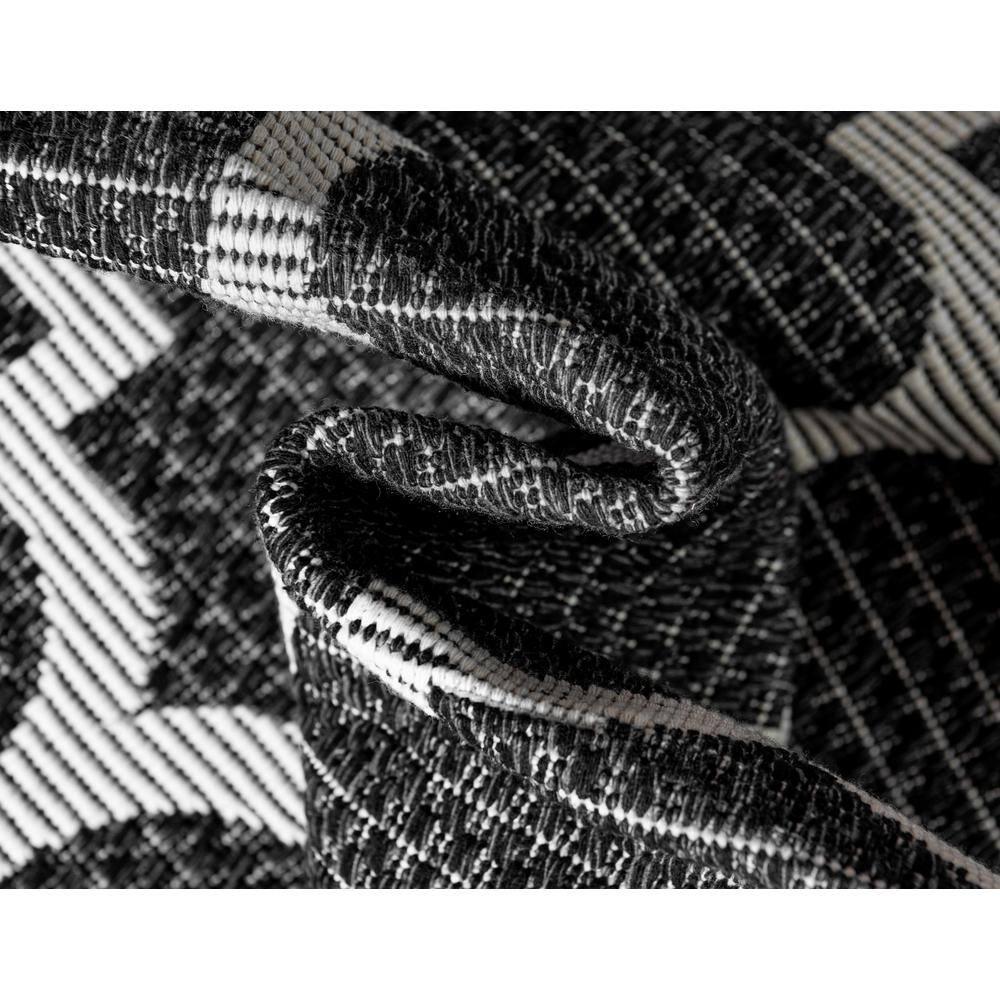 Unique Loom Decatur Collection Area Rug - Trellis (2' x 8' Runner Black/Ivory)