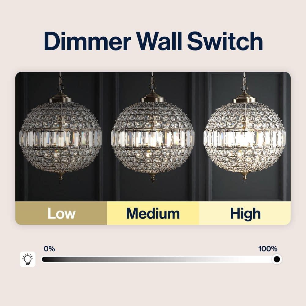 JONATHAN  Y Georgina 16" Crystal Contemporary Transitional 1 -Light Antique Brass Glam Globe Medium Hanging Pendant light