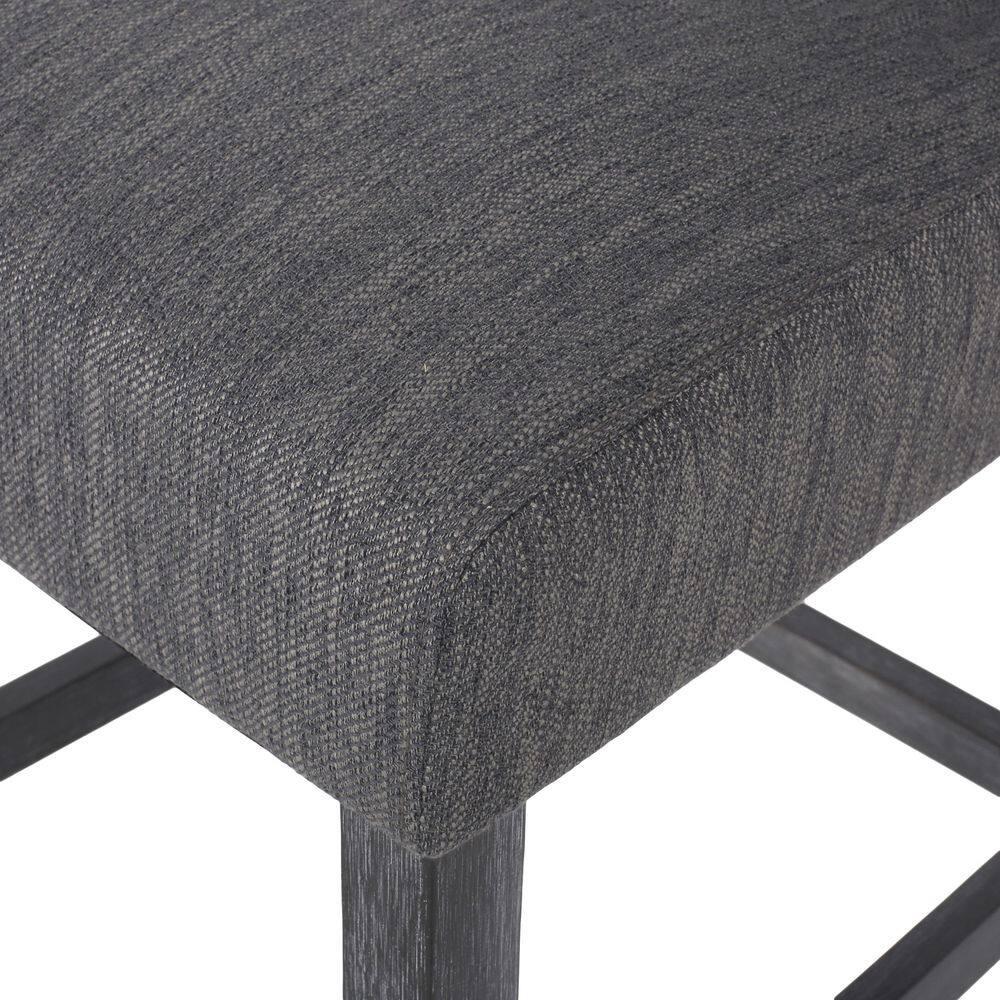 Noble House Darke Fabric Button Tufted Counter Stools, Set of 2, Charcoal and Gray