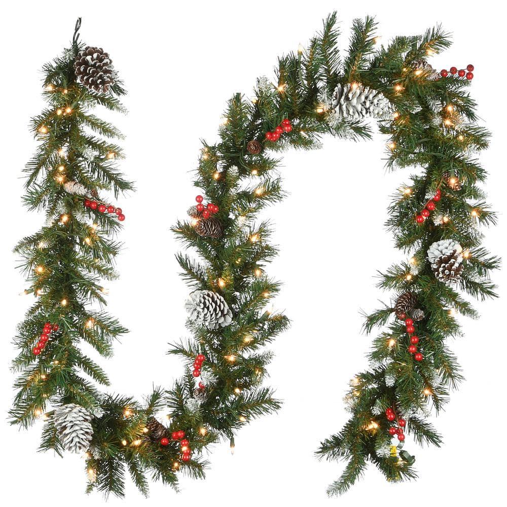 The Holiday Aisle® 9ft. Leavon Garland with Clear Lights