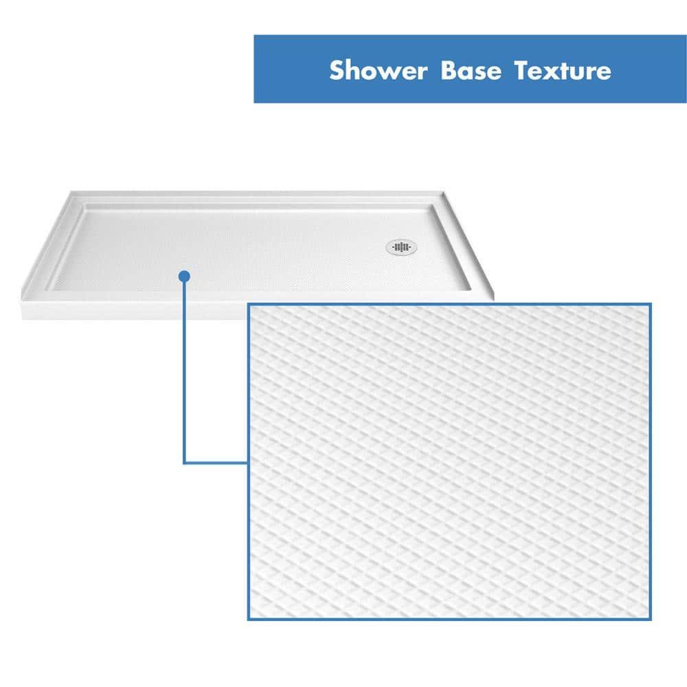 Infinity-Z 60" W x 30" D x 76.75" H Semi-Frameless Rectangle Shower Enclosure with Towel Bar and Base Included