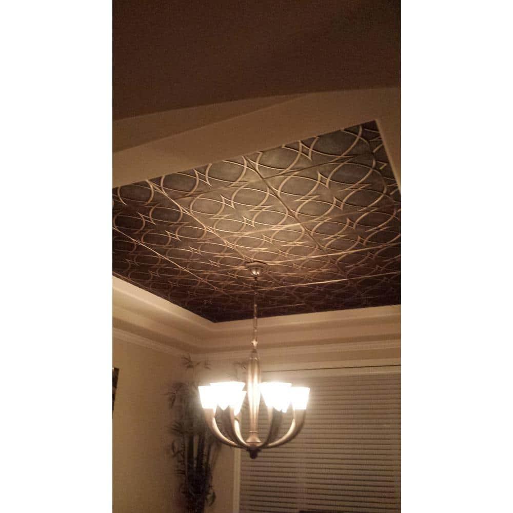Circles and Stars 1.6 ft. x 1.6 ft. Polystyrene Glue-up Ceiling Tile
