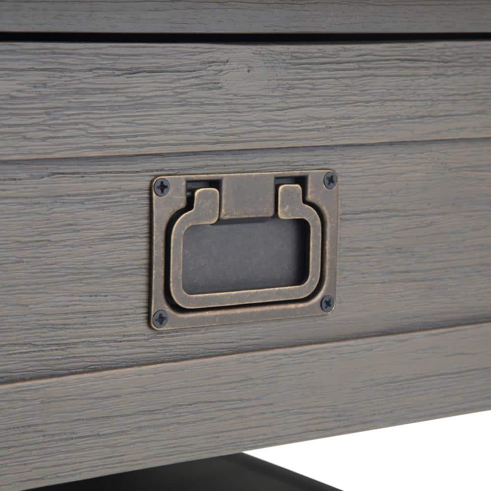 Simpli Home Monroe 38"W Solid Acacia Rustic Square Coffee Table with Large Drawer and Open Shelf