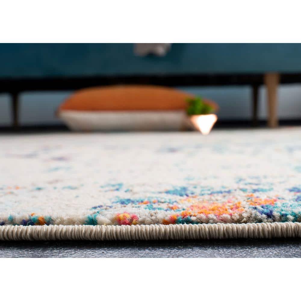 SAFAVIEH Madison Brooke Vintage Abstract Area Rug, Cream/Orange, 6' x 9'
