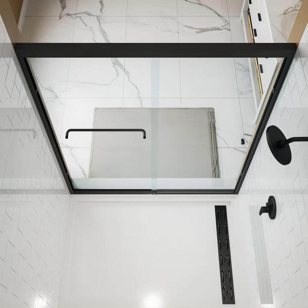 55" - 59" W x 72" H Double Sliding Semi-Frameless Shower Door