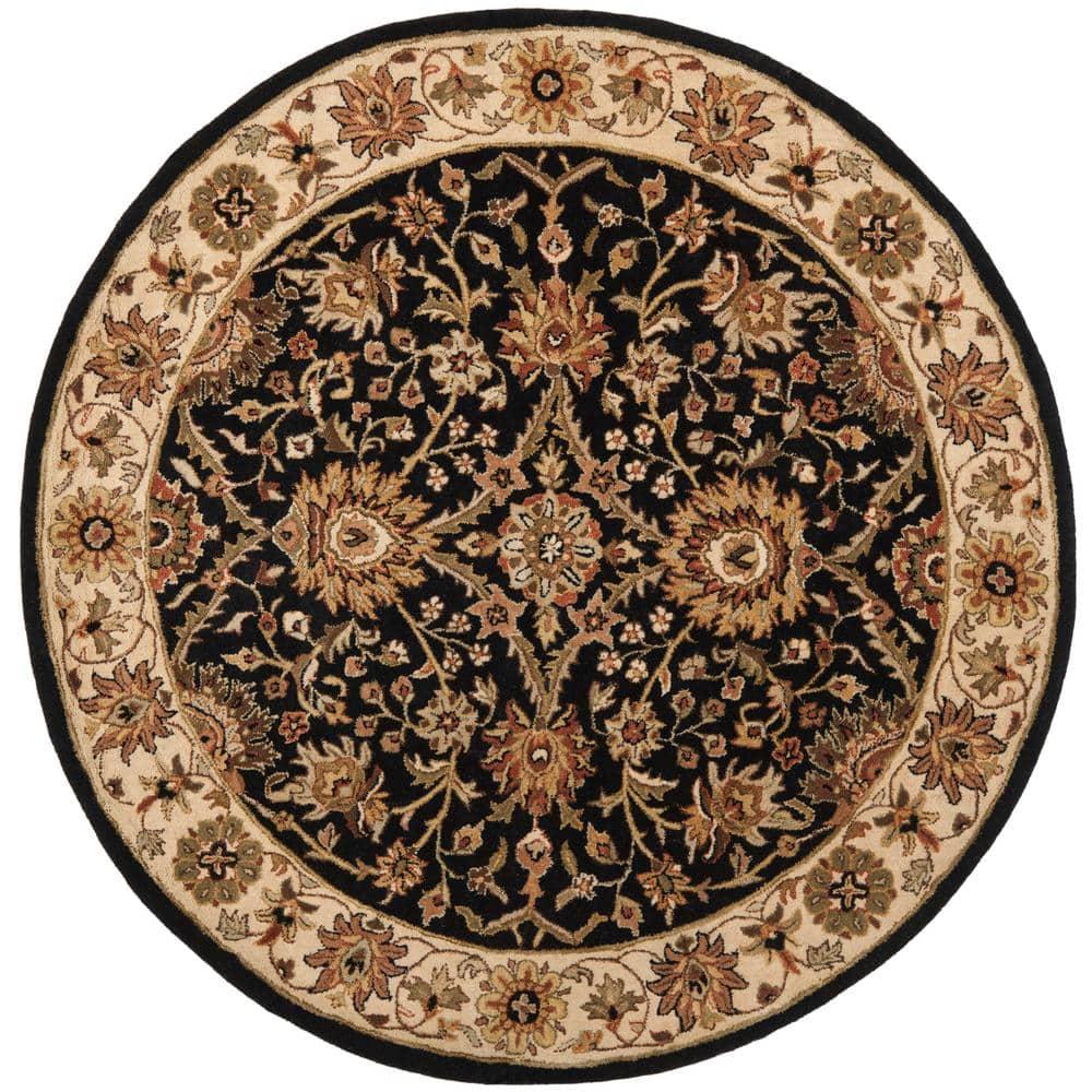 Antiquity AT249 Hand Tufted Area Rug - Black - 8' round - Safavieh.