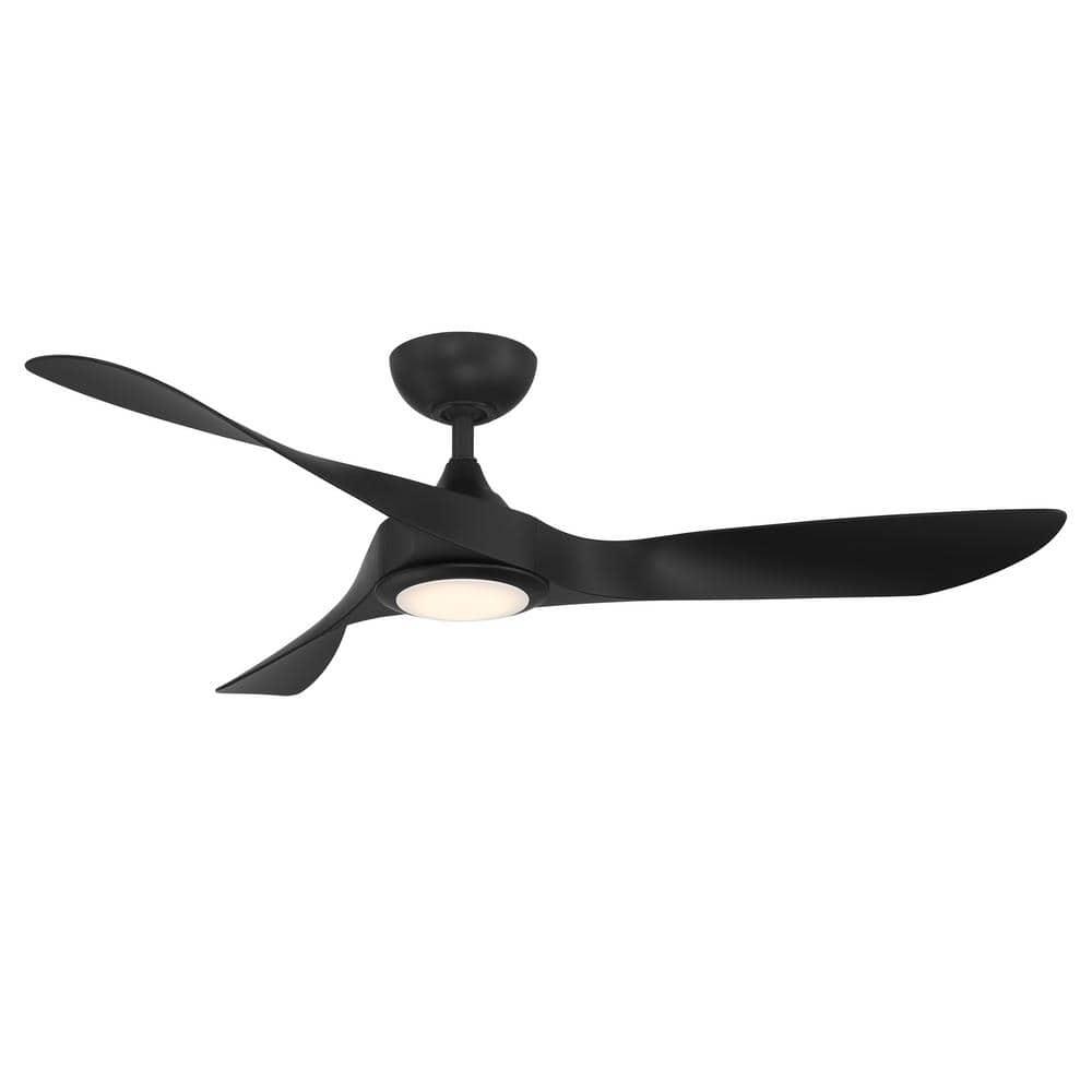54" Swirl 3 - Blade Outdoor LED Smart Propeller Ceiling Fan with Remote Control and Light Kit Included
