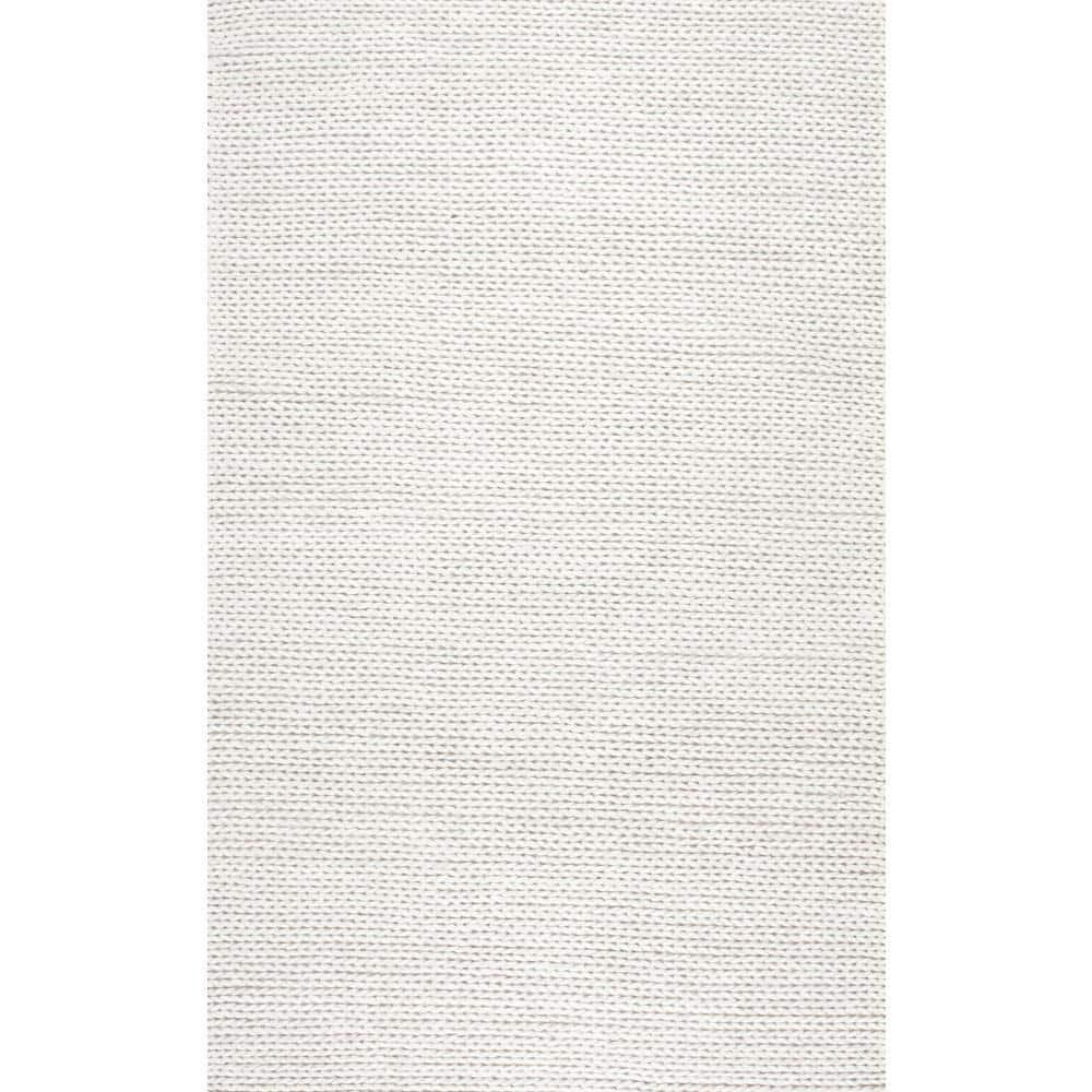 nuLOOM Penelope Braided Wool Off White 8' x 11' Farmhouse Area Rug