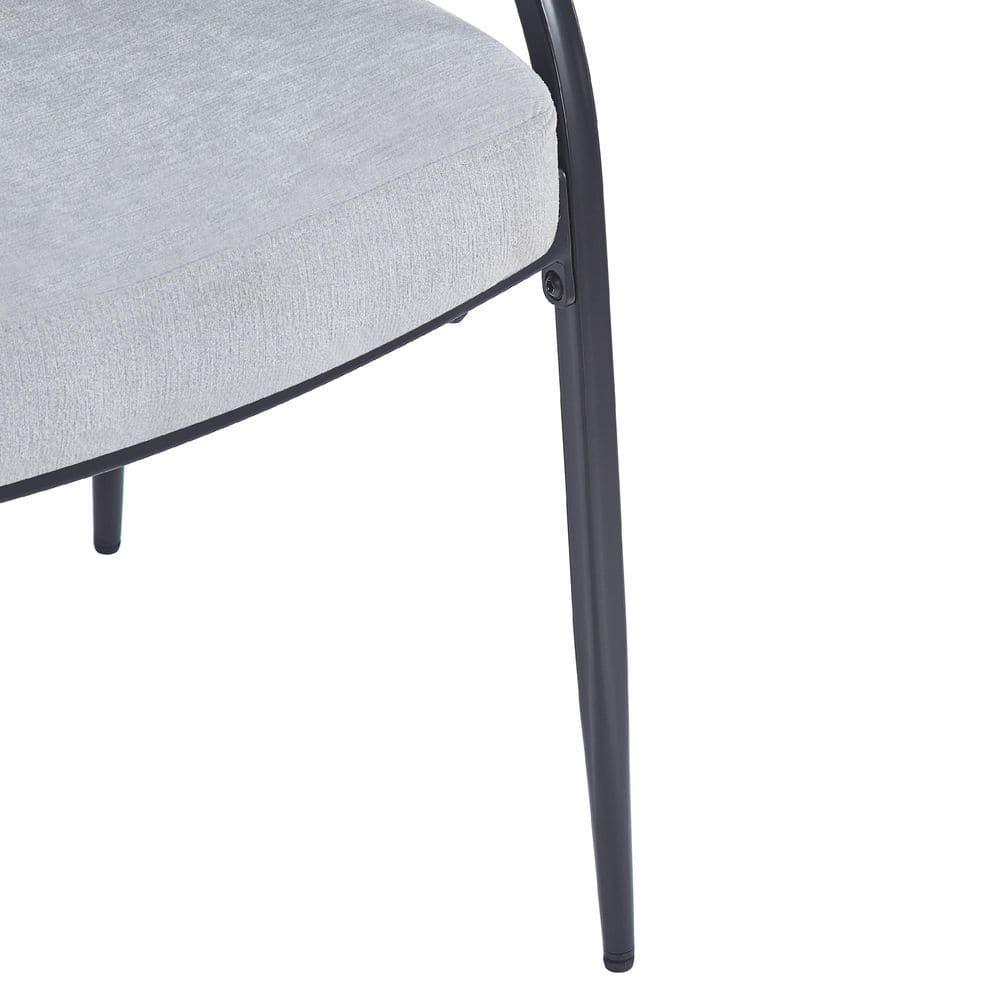 Christopher Knight Home Hayden Upholstered Armrest Dining Chairs with Metal Legs (Set of 2), Gray/Black