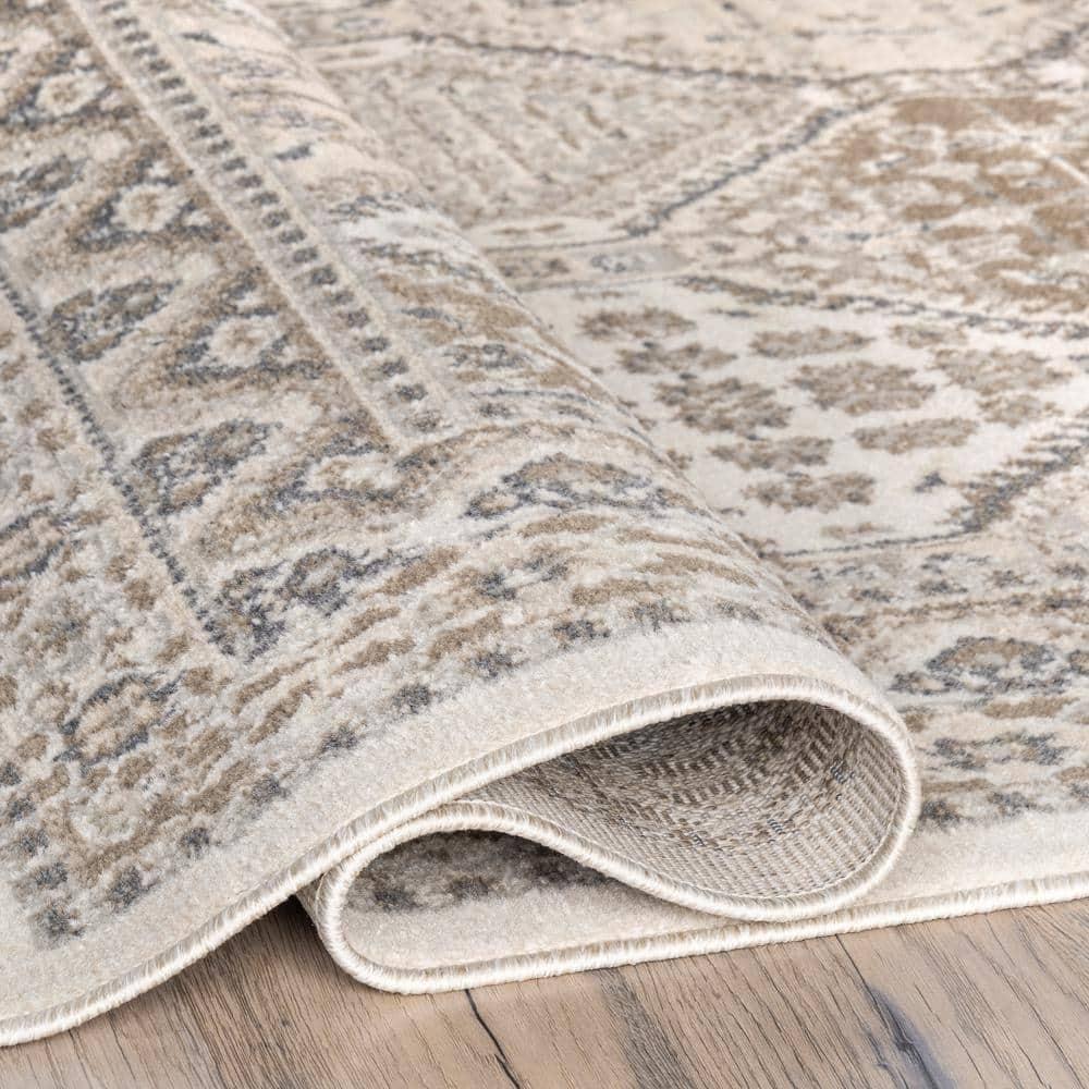 Nuloom 5x8 Becca  Tiled Indoor Area Rug, Beige, Faded Transitional Design, Stain Resistant, BedroomLiving Room, Kitchen,