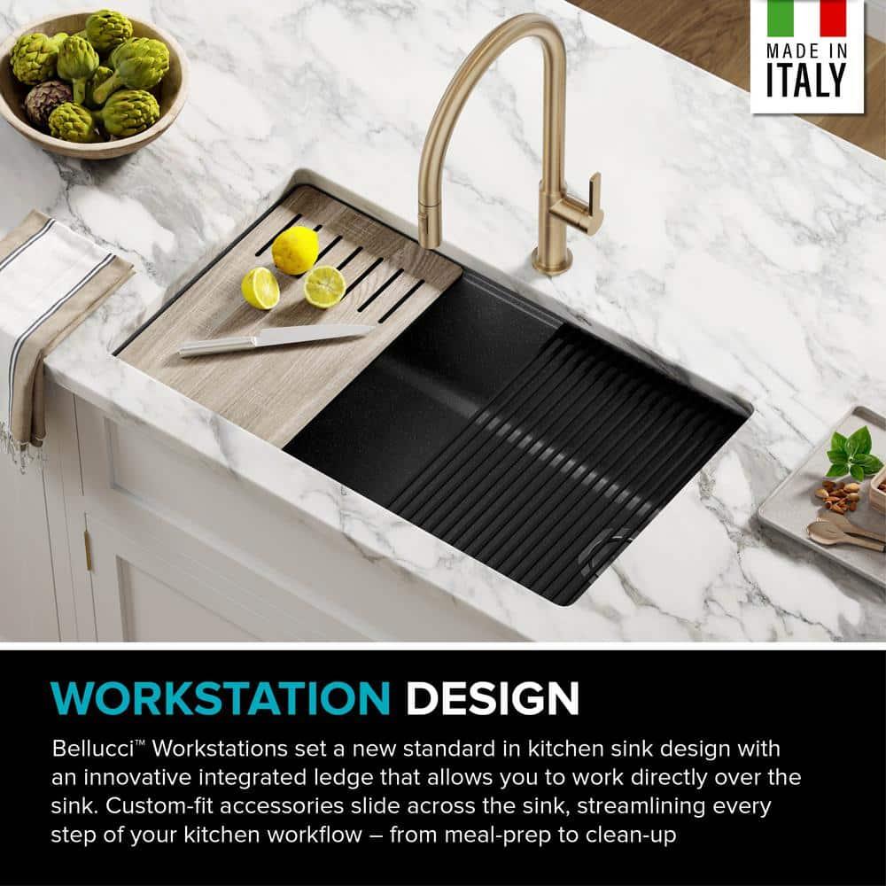 Kraus Bellucci 32 in. Undermount Quartz Composite Single Bowl Kitchen Sink with Accessories