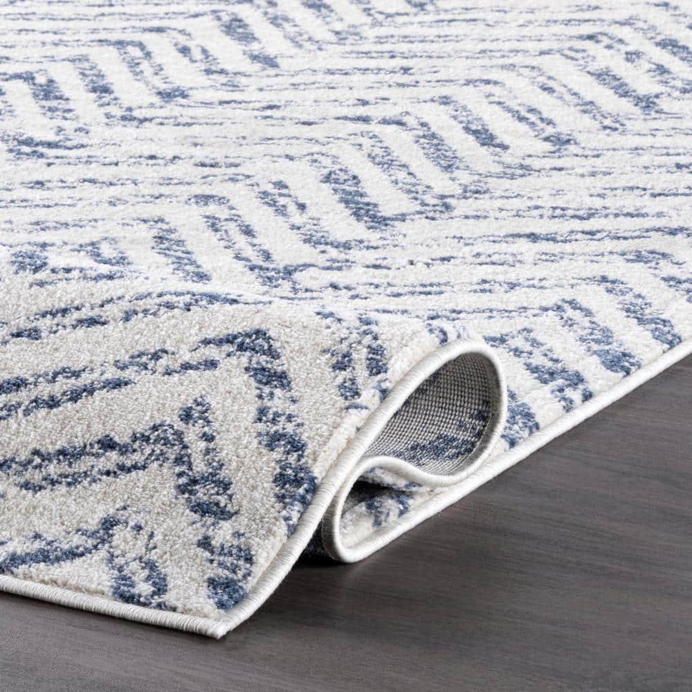 Nuloom Rosanne Chevron 12x18 Indoor Area Rug for Living Room Bedroom Dining Room Kitchen, Blue/Ivory
