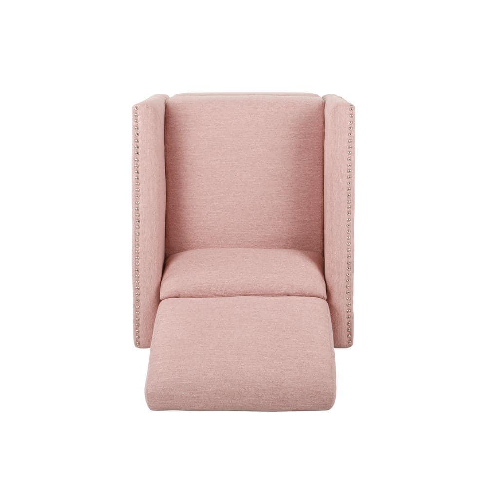 Alscot Contemporary Push Back Recliner Light Pink - Christopher Knight Home: Upholstered Accent Chair, 250lb Capacity