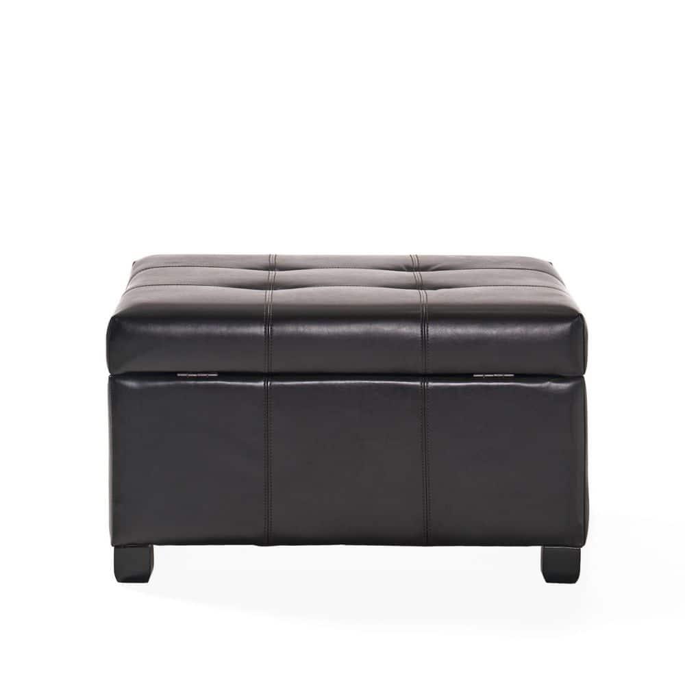 Richmond Bonded Leather Storage Ottoman Espresso: Coffee Table & Seating - Christopher Knight Home
