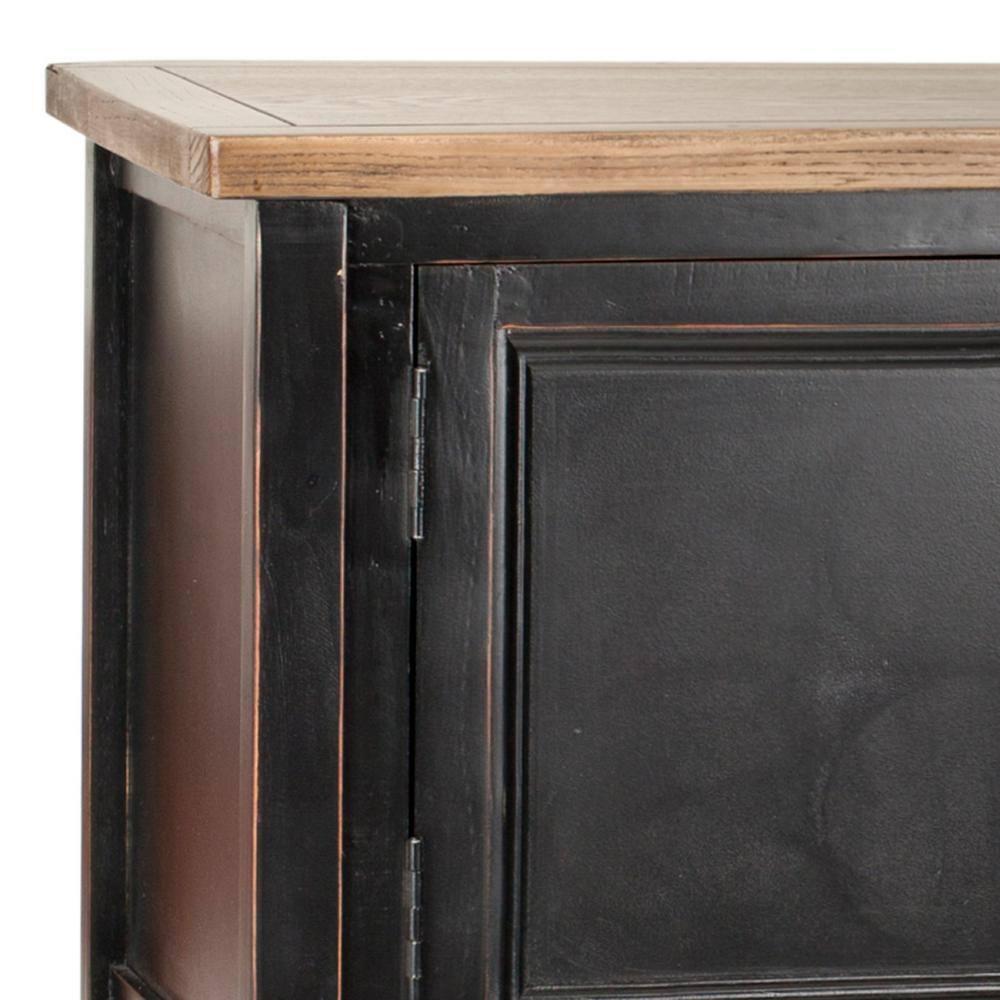 Charlotte Sideboard - Black/Oak Top - Safavieh.