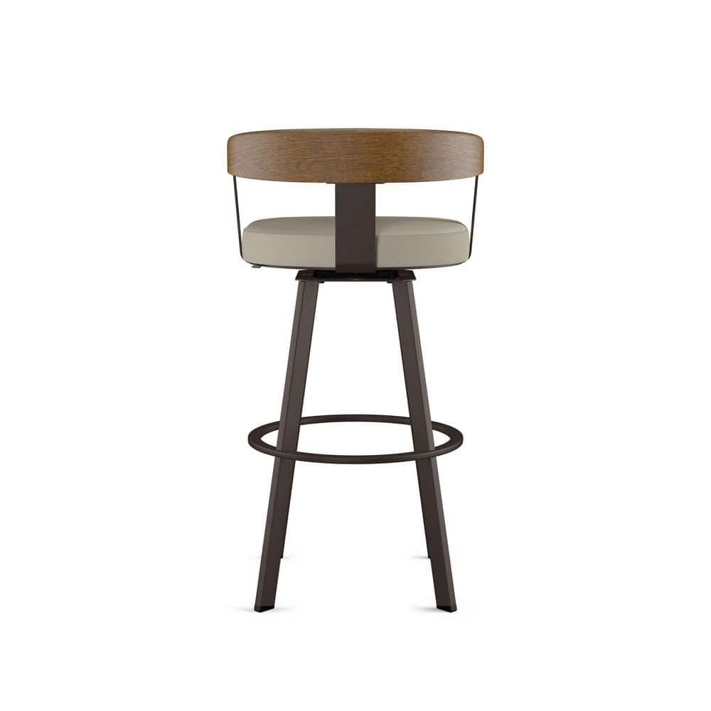 Amisco Lars Upholstered Counter Height Barstool: Faux Leather, Steel Frame, 26" Seat Height