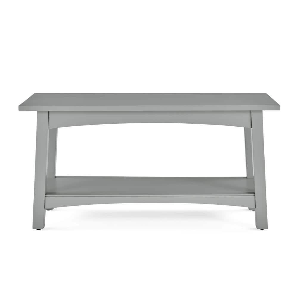 Alaterre Craftsbury 36 in. Sturdy Pine Wood Entryway Bench, Open Design Accent Furniture, Gray
