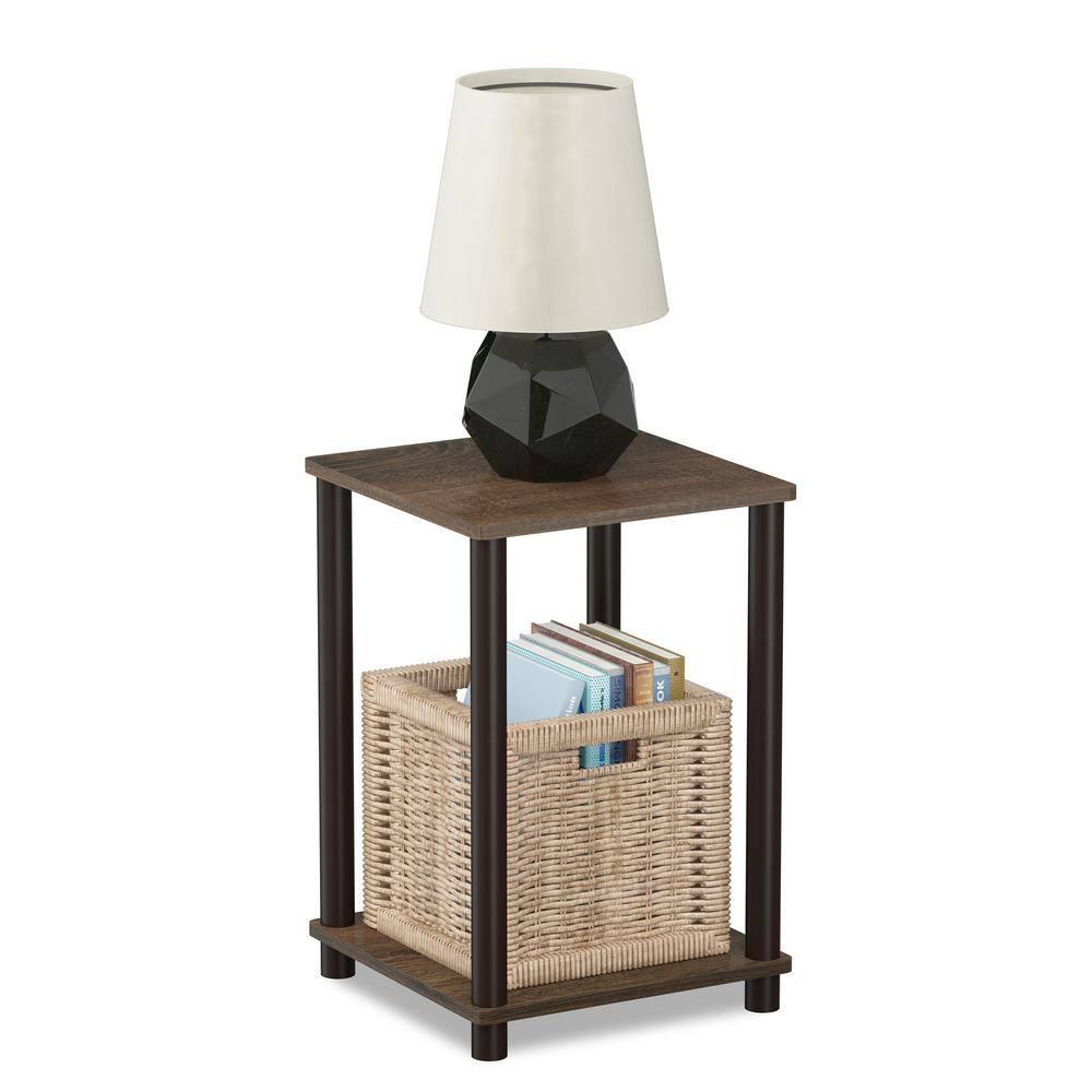 Furinno Turn-N-Tube Haydn End Table, Walnut/Brown