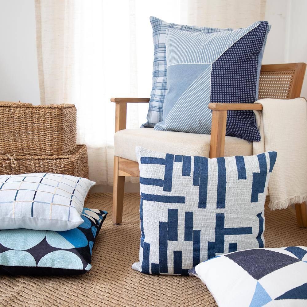 Embroidered Cotton Throw Pillow