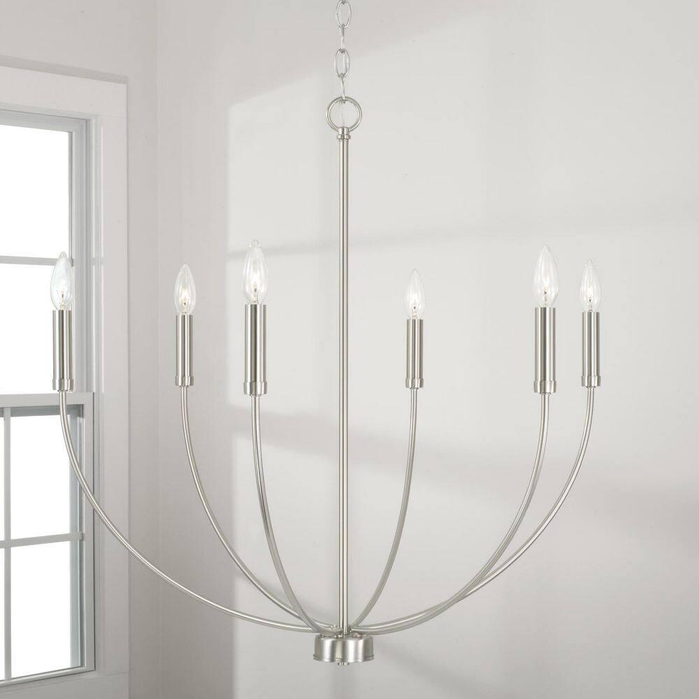 Ansley 6 Light Metal Dimmable Chandelier