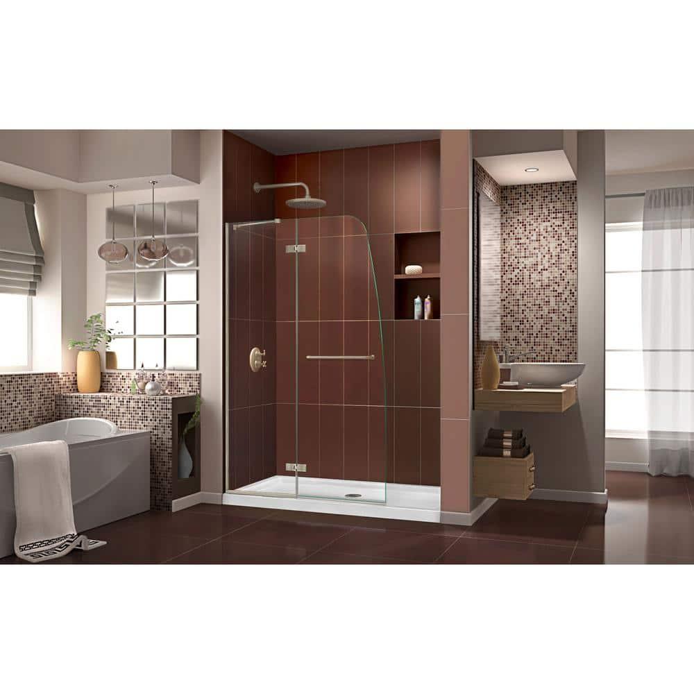 Aqua Ultra 36 in. D x 48 in. W x 74 3/4 in. H Frameless Shower Door