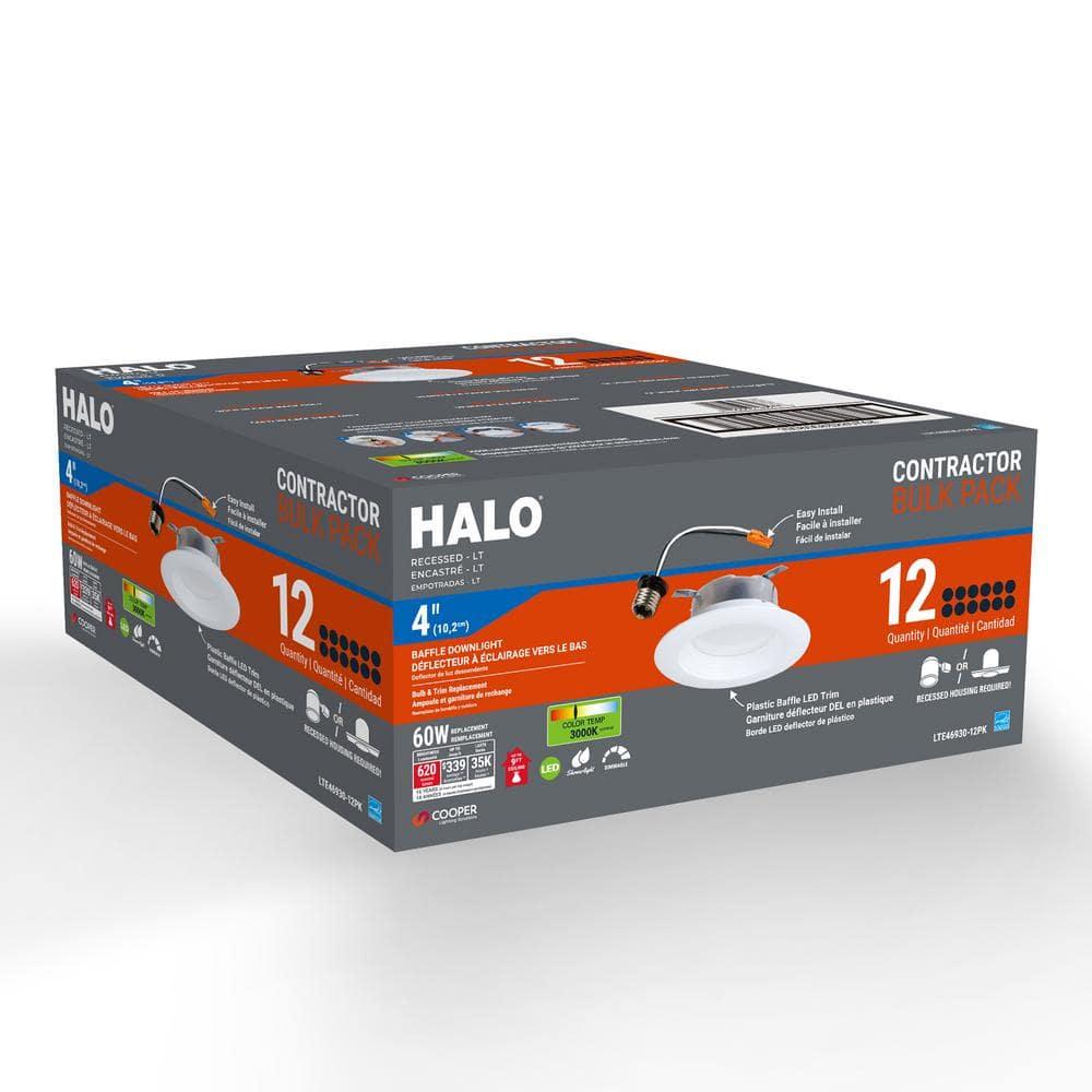 Halo 3019188 4 in. 8W Bright White LED Recessed Downlight