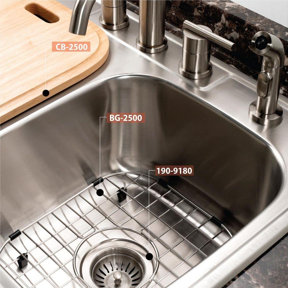 Glowtone 33'' L Drop-In Double Bowl Stainless Steel Kitchen Sink