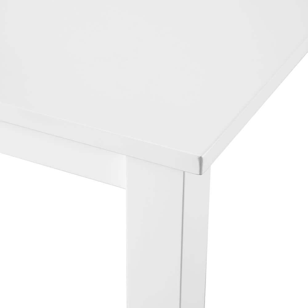 5pc Contemporary Farmhouse Dining Set White/Navy - Saracina Home: Rubberwood & MDF, Non-Extension Rectangle Table