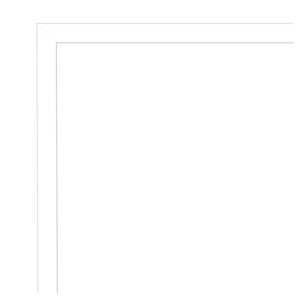 Amanti Art Beveled Wood Bathroom Wall Mirror - Svelte Frame Svelte White Outer Size: 21 x 21 in White