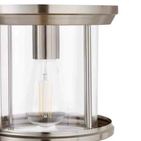 Hampton Bay Melrose Park 8 in. 1-Light Brushed Nickel Flush Mount